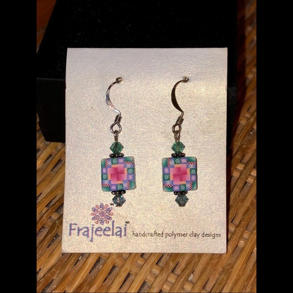 Handcrafted polymer clay earrings - Picture 1 of 2